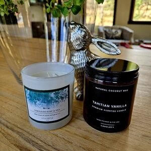 Candlefy Tahitian Vanilla Coconut Wax Candle + Cerulean Surf & Sea Candle